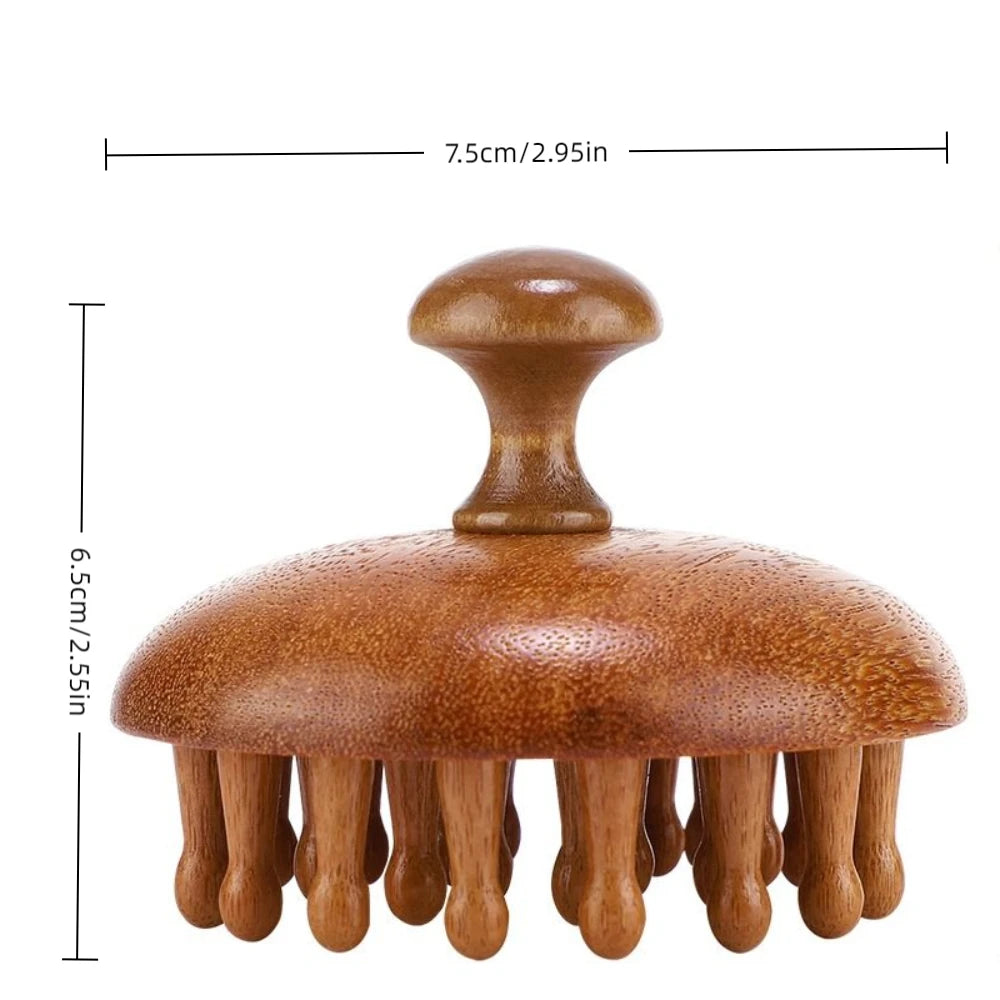 28 Nails Head Massage Comb Multifunctional Circular Tooth Wood Blood Zpaxo