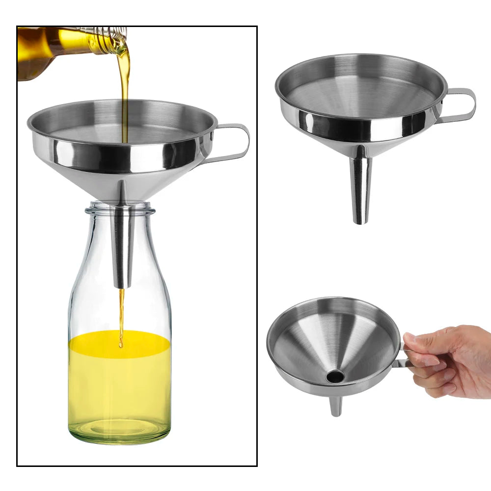Wide Mouth Funnels Stainless Steel Detachable Filter Metal Funnel Zpaxo