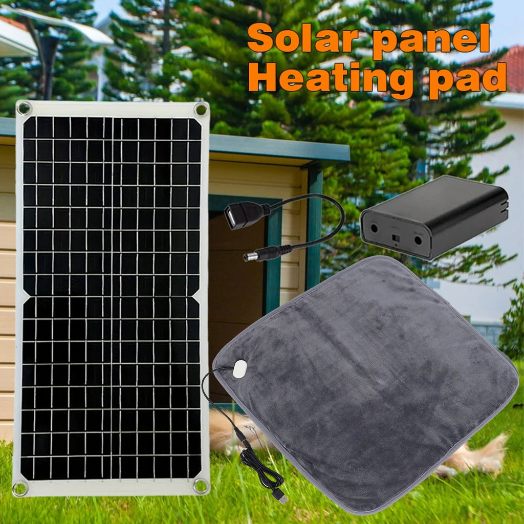 Solar Pet Mat Winter Solar Heated Pet Pad Winter Dog Bed with Energy Storage Box Indoor Outdoor Heated Mat for Dogs and Cats Zpaxo