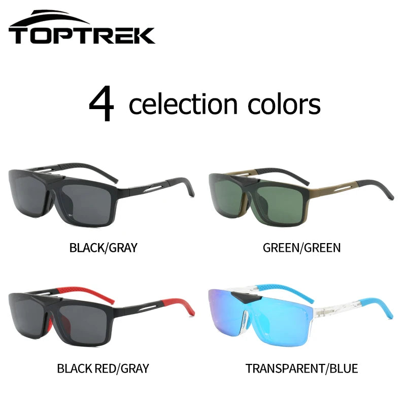 Toptrek Flip Updown Outdoor Sports Cycling Sunglasses Men Male Female Polarized Driving Eyewear UV400 Sun Glasses Women Baseball Zpaxo