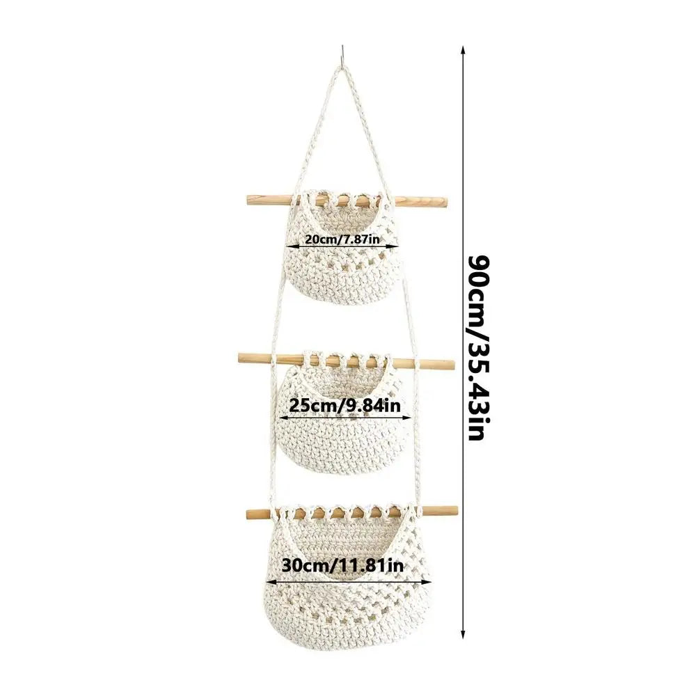 3 Tier Fruit Hanging Basket Bohemian Decor For Home Kitchen Woven Vegetable and Fruit Net Bag Multi-functional Storage Net Bag Zpaxo 01 China Mainland