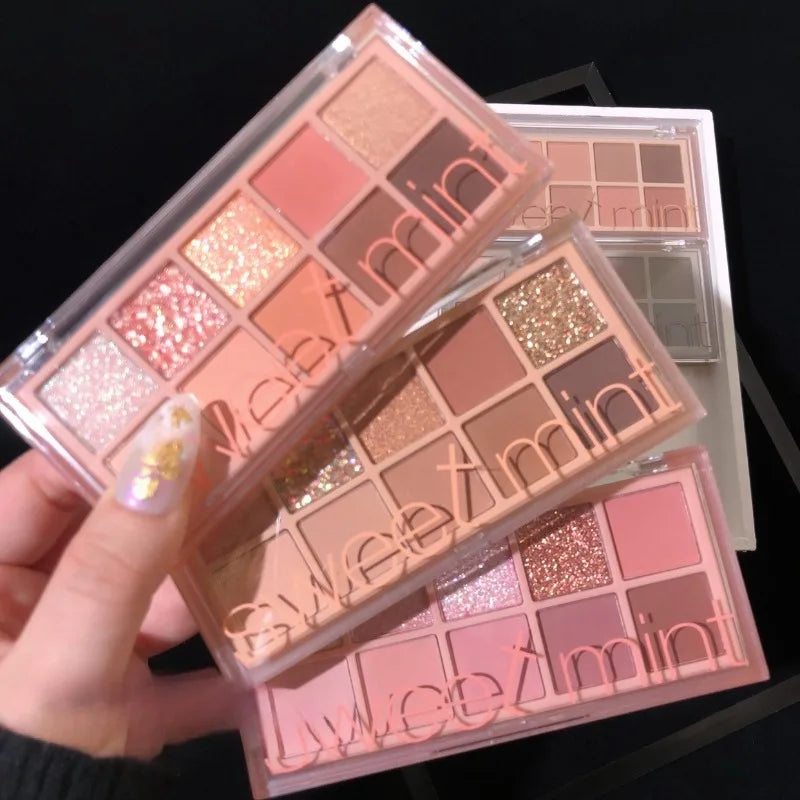 10 Eyeshadow Palette Matte Pearl Fine Shining Pumpkin Tea Milk Earth