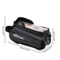 New Bike Bag Frame Front Top Tube Cycling Bag Waterproof 7.2 inch Cell Phone Case Touchscreen Bag MTB Pack Bicycle Accessories Zpaxo Black