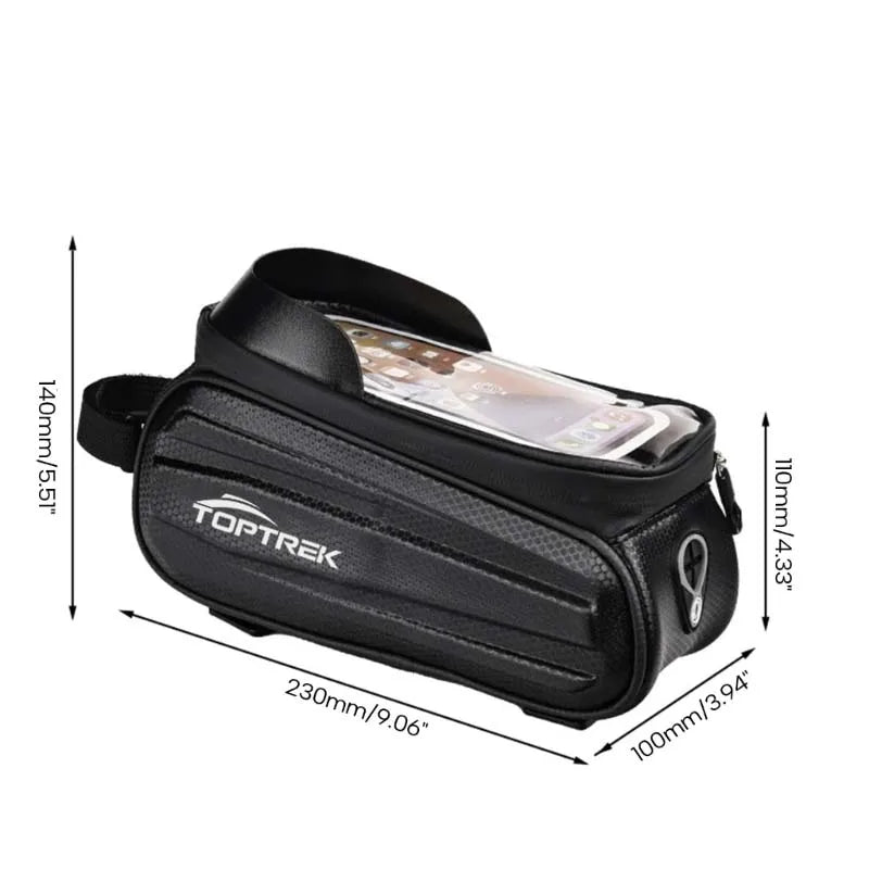 Bike Phone Touch Screen Bag 6.6in Bicycle Reflective Top Tube Bag Shell Water Repellent Front Frame Bag for Road Mountain Cyclin Zpaxo BA06