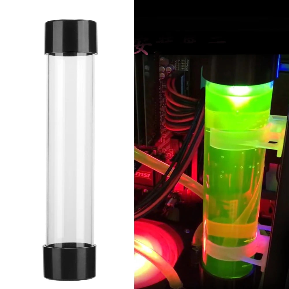Transparent Cylindrical Computer Water Cooling Water Tank 240MM for Practicality Zpaxo