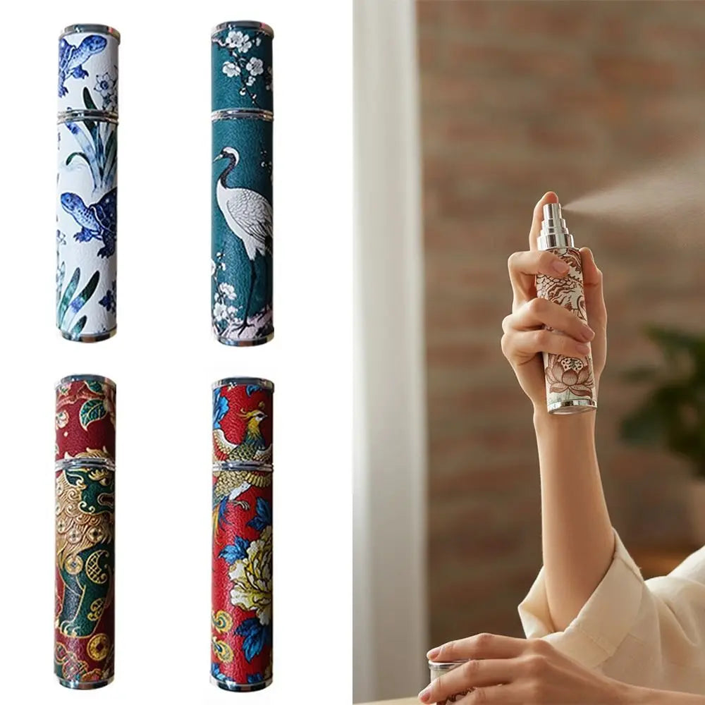Portable PU Leather Perfume Bottle Cartoon Cosmetic Container Empty Zpaxo