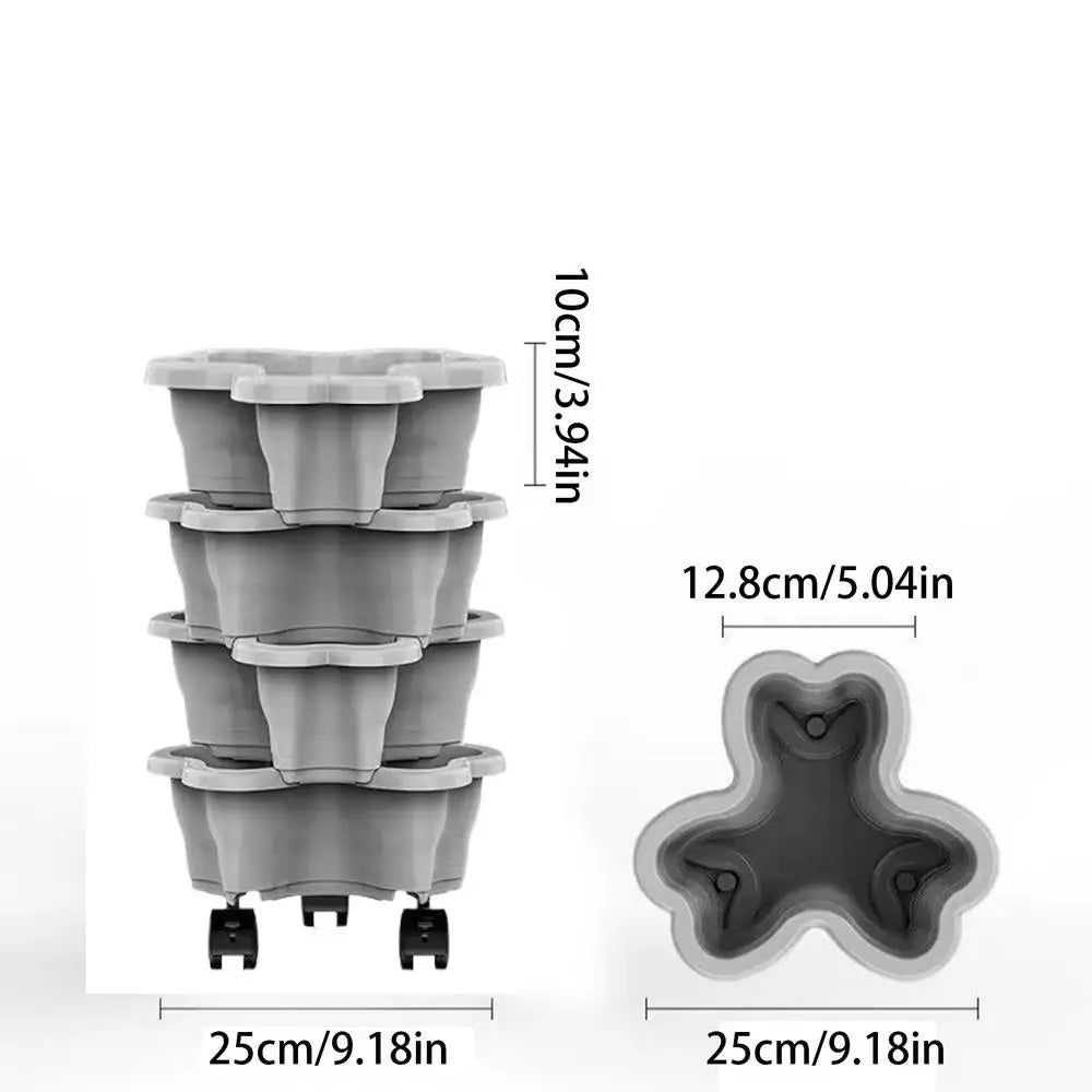 Stackable Strawberry Planter 4 5 Tier Vertical Garden Tower Vegetable Zpaxo 4 tier