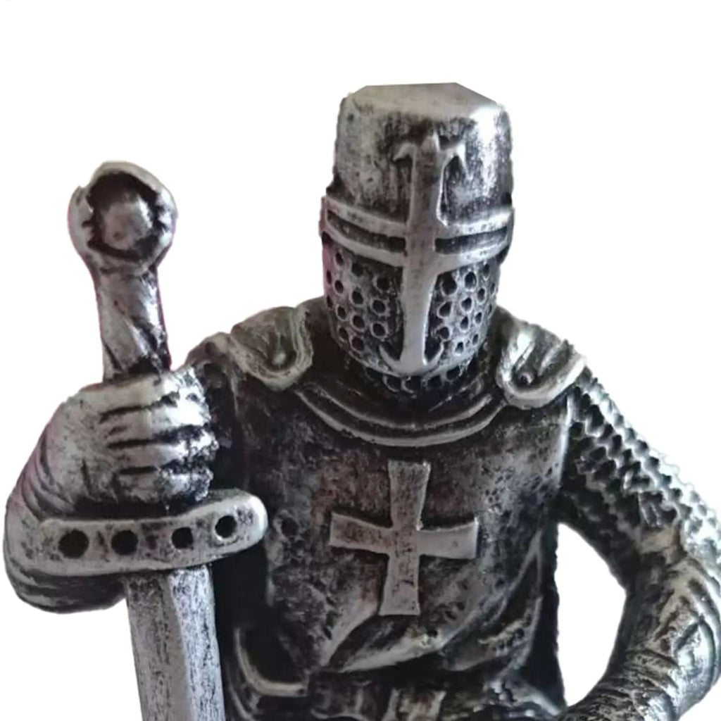 Knight Figure Cool Historical Resin Desktop Miniature Sculpture Roman Soldier Statue For Desk Home Office Garden Executive Zpaxo