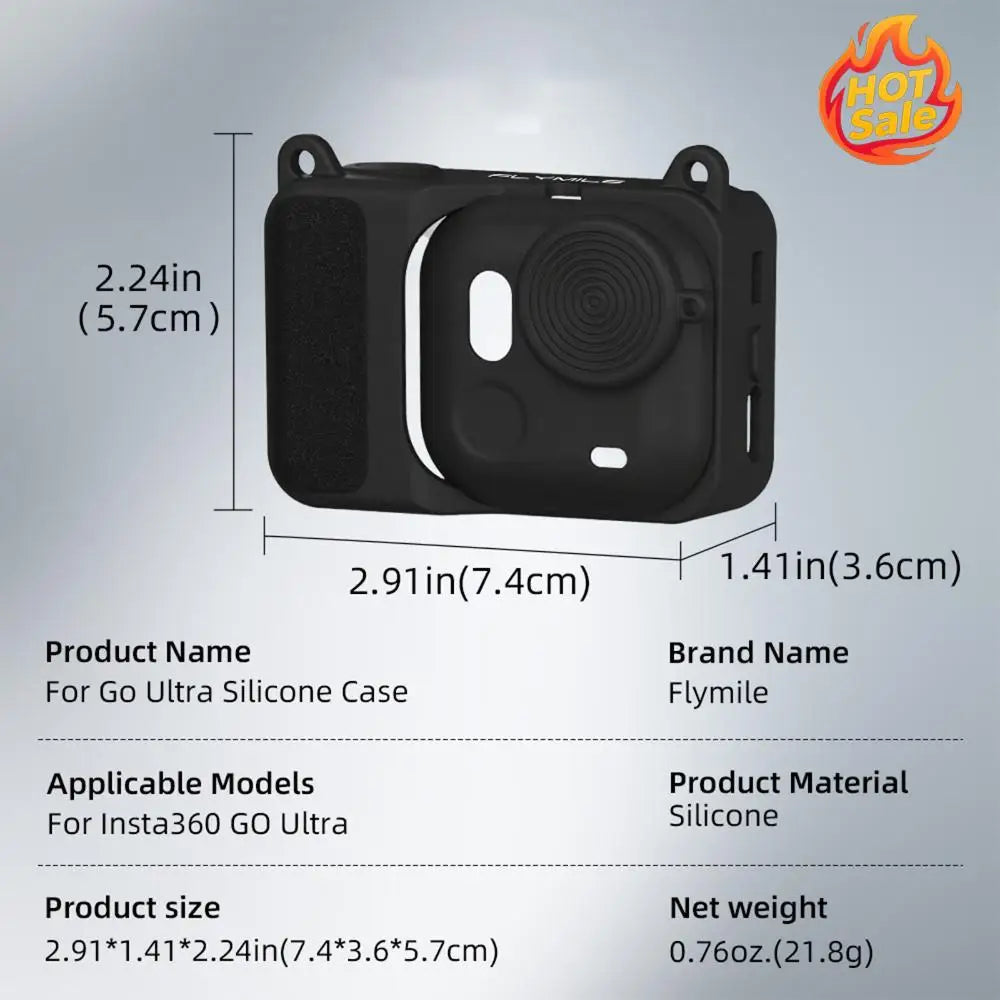 Protective Cover with Lens Cover & Anti-Loss Wrist Strap Portable Protective Sleeve for GO Ultra Accessories Zpaxo