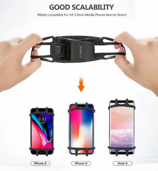 360 Rotate Bicycle Mobile Phone Holder Rotating Silicone Bicycle Cell phone Holder Motorcycle Handlebar Holder For 4.0-6.0 Inch Zpaxo