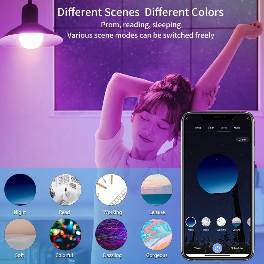 15W 18W E27 Zigbee Smart Light Bulbs RGB E27 Led Bulb AC 100-240V Smart Home Tuya Lamp Works With Alexa Google Home Smart Things Zpaxo