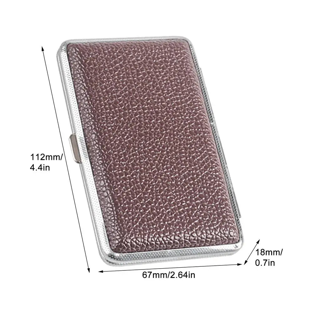 Leather Cigarettes Case Creative Classic 20-piece Pocket Box Cigarettes Storage Reusable PU Leather Cigarettes Container Zpaxo Brown