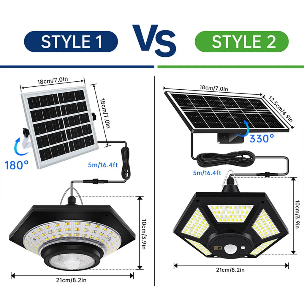Solar Sensor Lights Dimmable Barn Gazebo Yard Waterproof Pendant Zpaxo