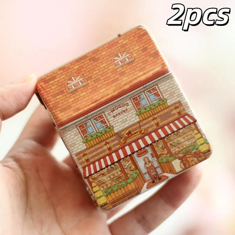 Metal Storage Box Mini Vintage Organizer House-shaped Can Candy Zpaxo A5