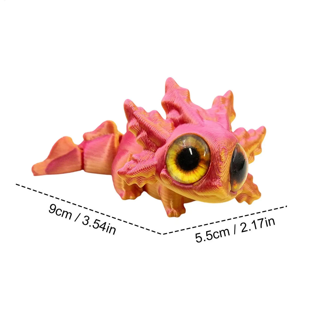 3D Printed Axolotl Articulated Fidget Figurine Moving Joints Big Eyes