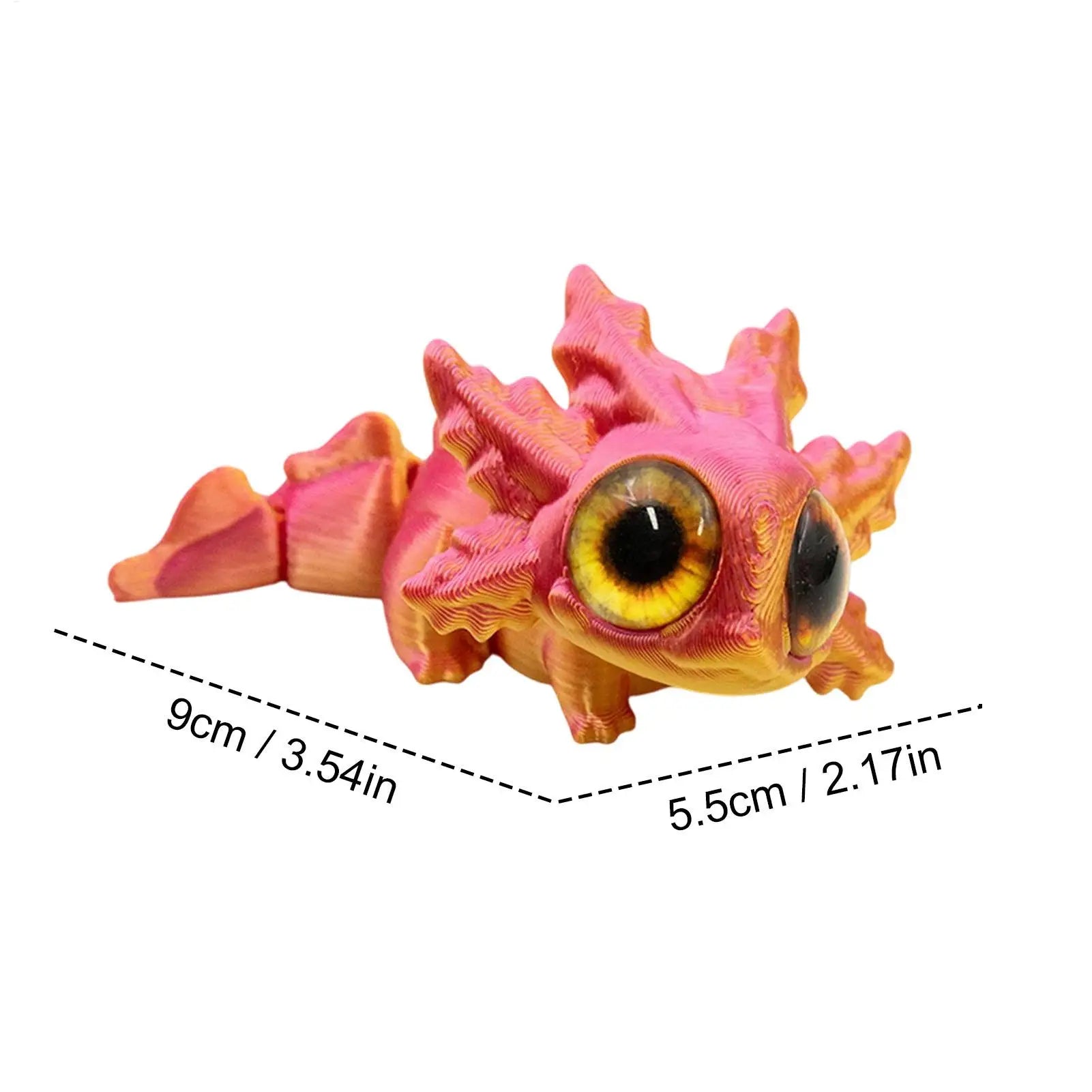 3D Printed Axolotl Articulated Fidget Figurine Moving Joints Big Eyes