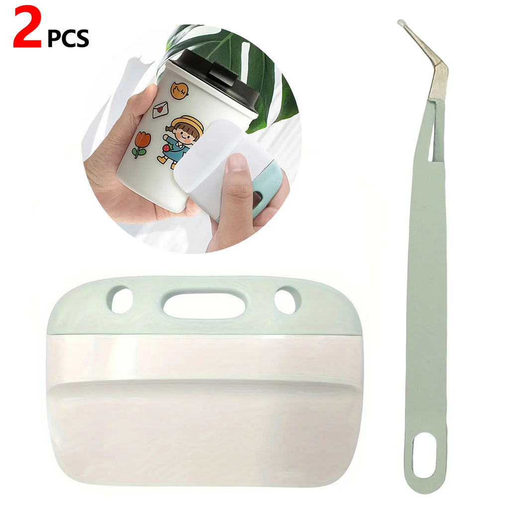 2 PCS Scraper Tweezer Set, Perfect for Vinyl, Paper, Stamping, Sticker Projects Craft Essential Tools Zpaxo large scraper