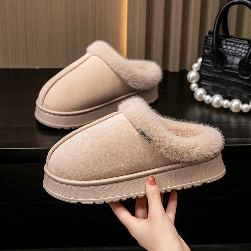 Women's Winter Slippers Non-slip Indoor House Shoes Plush Fleece