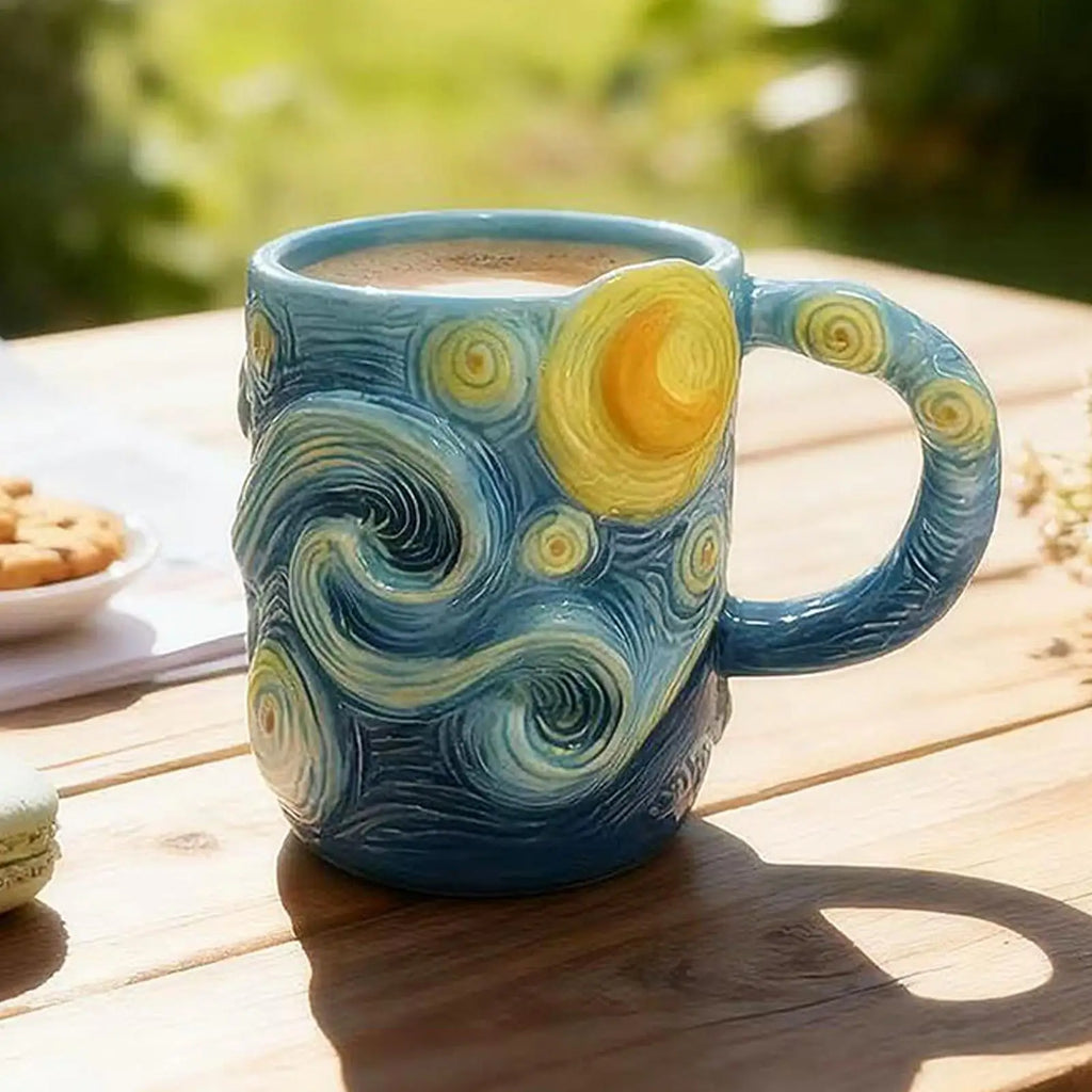 Coffee Mug 13-Ounce Dishwasher Drinkware Famous Painting Mugs for Milk Cocoa Wine Juice Beer Kitchen Cafe Restaurant Home Zpaxo