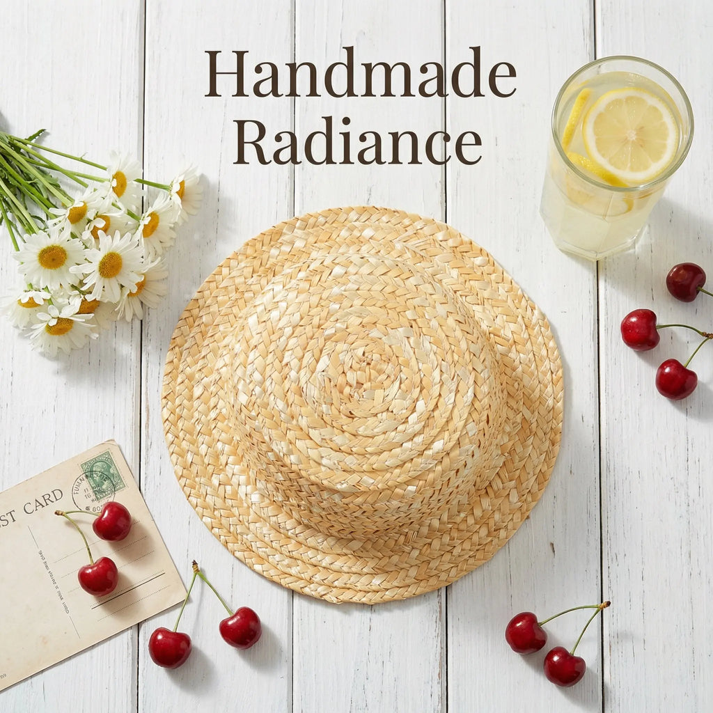 Mini Straw Hat Woven Round Inner Diameter DIY Crafts Photo Prop Small