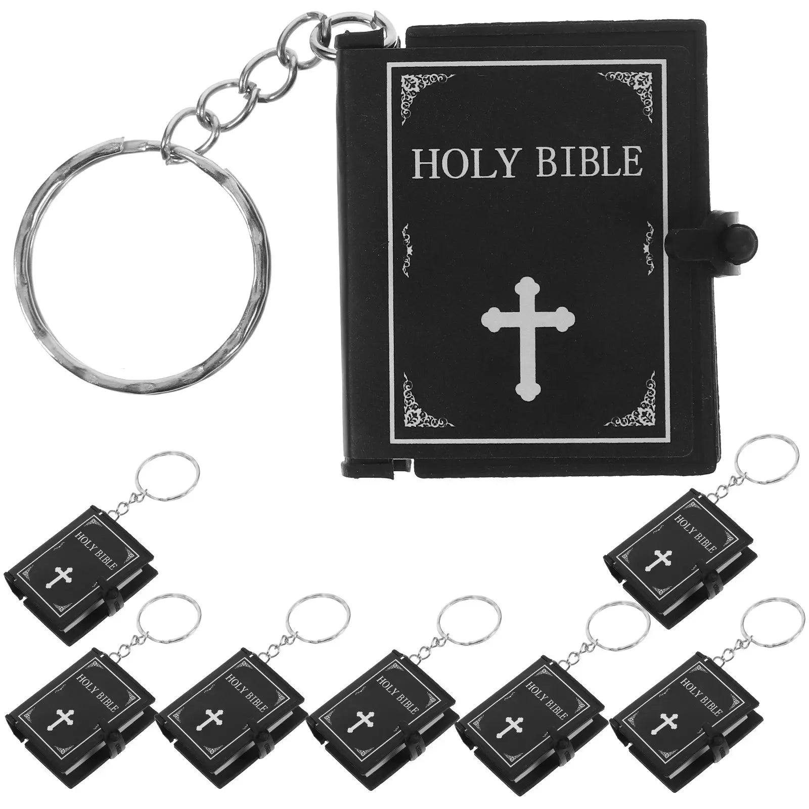 Bible Keychain Mini Creative Book Pendant Sturdy Key Ring Religious