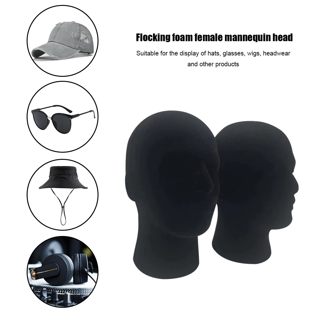 Foam Mannequin Head Model Hat Cap Wig Glasses Display Stand Rack Stable Base Shopping Mall Closet Holder Photography Prop Zpaxo