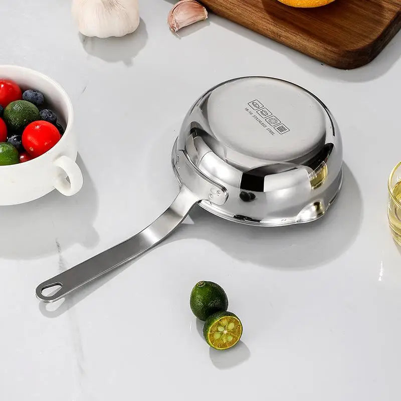 Mini 304 Stainless Steel Oil Pot Egg Frying Pan Handle Multipurpose Zpaxo