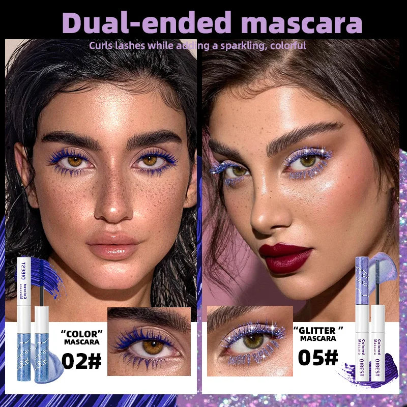 Sparkling Shattered Diamonds Color Pearlescent Matte Waterproof Dense Curled Mascara Zpaxo