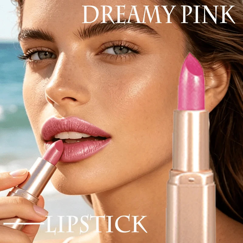 Pearlescent Pink Lipstick, Glitter Shimmer Lip Color, High-Pigment Long-Wear Waterproof Formula for Daily Beauty Looks Zpaxo