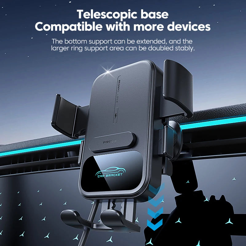 UYUXIO Wireless Car Charger Fast Charging Manual Clamping Air Vent
