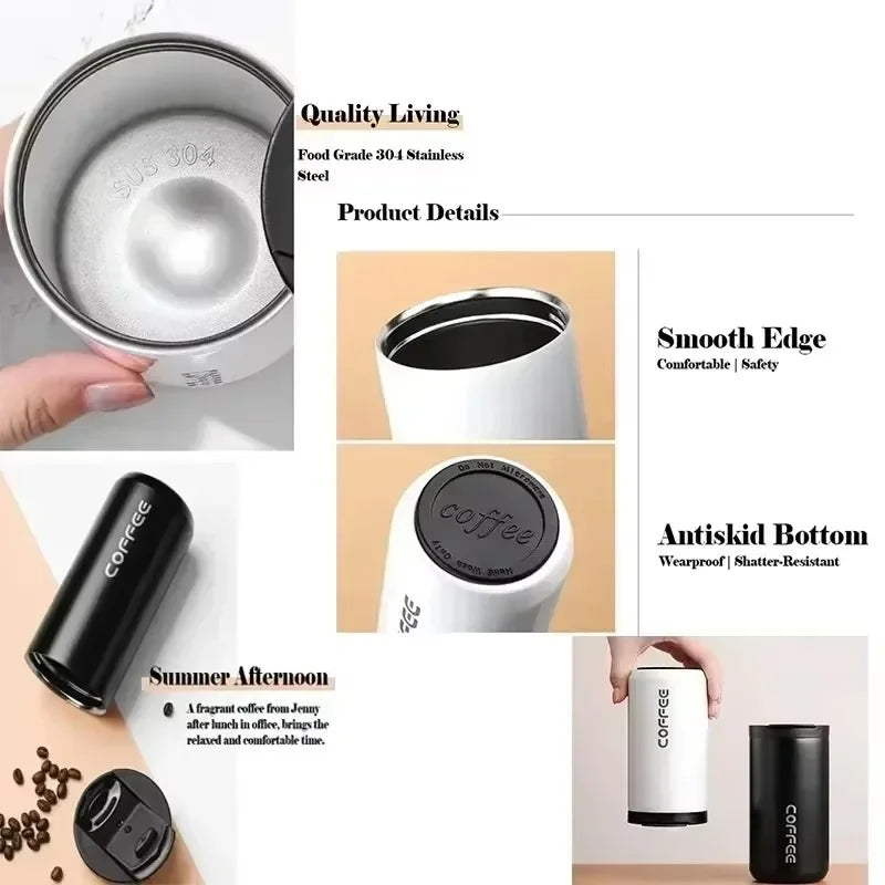 Portable 500ML Stainless Steel Coffee Thermos Bottle Thermal Mug Leakproof Car Vacuum Flasks Coffee Cup Travel Insulated Bottles Zpaxo