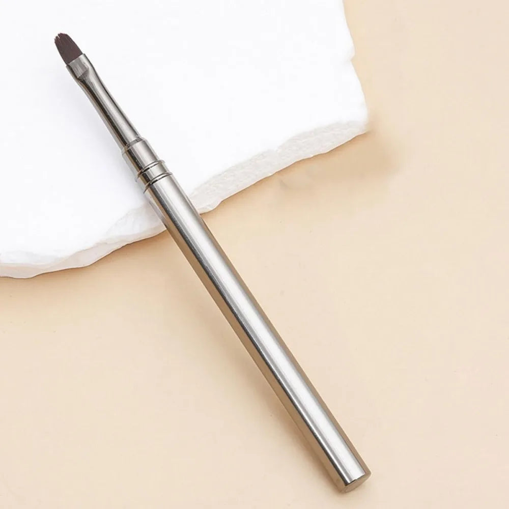 Round Head Nail Art Gel Brush Metal Handle Aluminum Tube Nail Manicure Pen Nail Art Coloring Nail Application Tools Zpaxo Light Grey