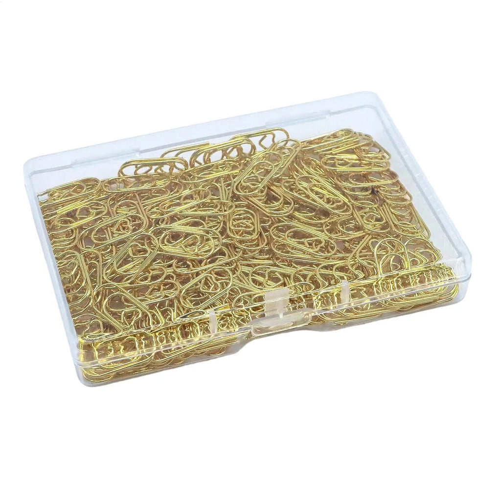 100-Pack Gold Heart Paper Clips – Stainless Steel Binder Clips Decorative Paper Clips Zpaxo