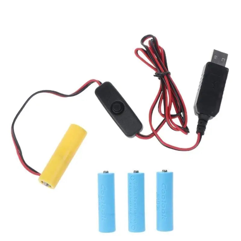 652F USB to 6V 4AA Battery with Switch Replace 4 AA LR6 AM3 Battery Zpaxo 2m CN