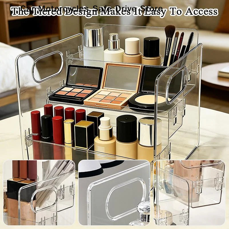 CMThree-Layer Transparent Multi-functional Desktop Storage Rack
