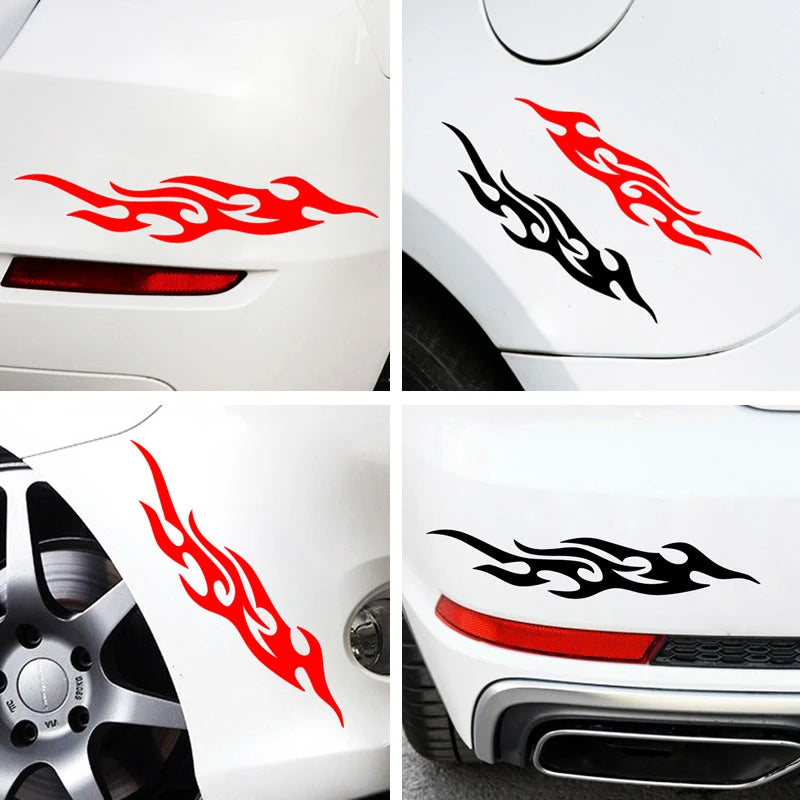 Flame Reflective Car & Moto Body Decal Stickers – 29cm Pair