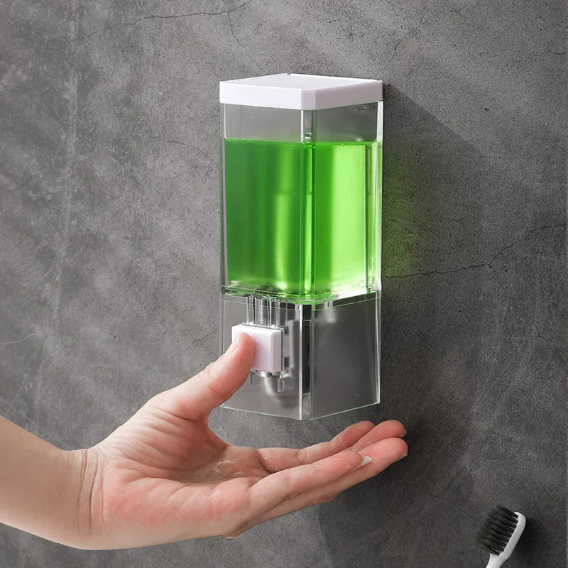 2026 Home Transparent Wall Mounted Manual Soap Dispenser, Bathroom, Hotel Single Head Non Perforated Hand Soap Dispenser Zpaxo