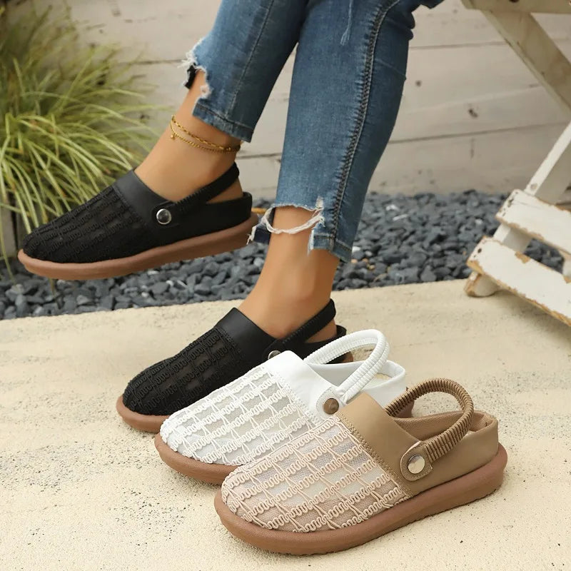 Women's Fish Mouth Closed Toe Comfortable Vintage Sandals Women Mesh Zpaxo