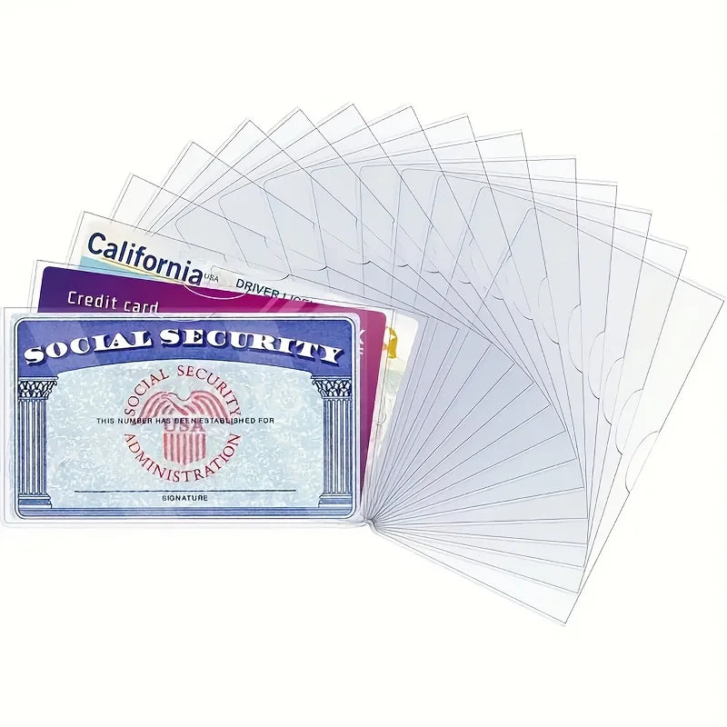 Waterproof flexible transparent sleeve for protecting Social Security cards, medical insurance cards and credit cards Zpaxo 5pcs