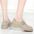 Spring Autumn Wedge Single Shoes Soft Leather Comfortable Sole Zpaxo BNQ7282 Apricot 39 China Mainland