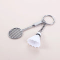 Bag Car Decor Sports Mini DIY Fashion Gifts Key Holder Badminton Racket Key Chain Badminton Pendant Keyring Key Ring Keyfob Zpaxo white