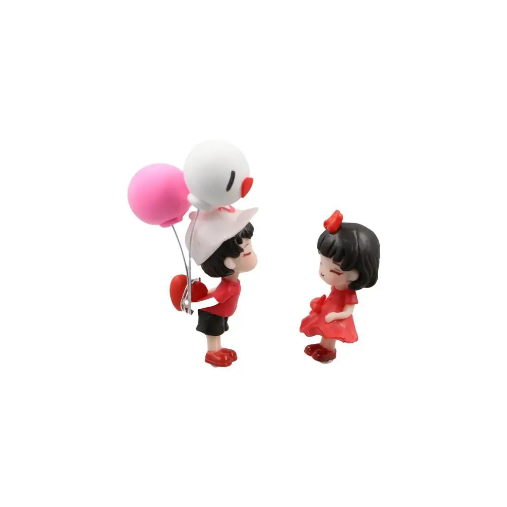 Home Decor Car Ornaments Resin Cartoon Cartoon Couples Model Toys Creative Cute Kiss Balloon Action Figure Men and Women Zpaxo