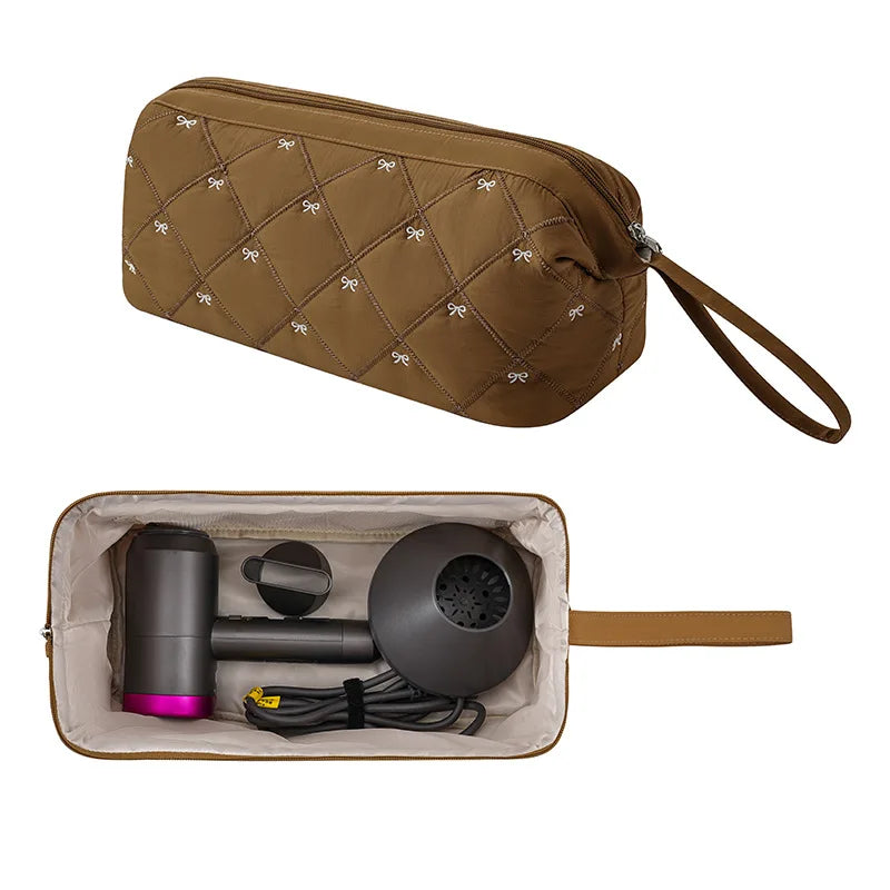 New Hair Dryer Storage Bag, Curling Iron, Hair Dryer, Multifunctional Storage Bag, Wind Tube Accessories, Portable for Travel Zpaxo Caramel