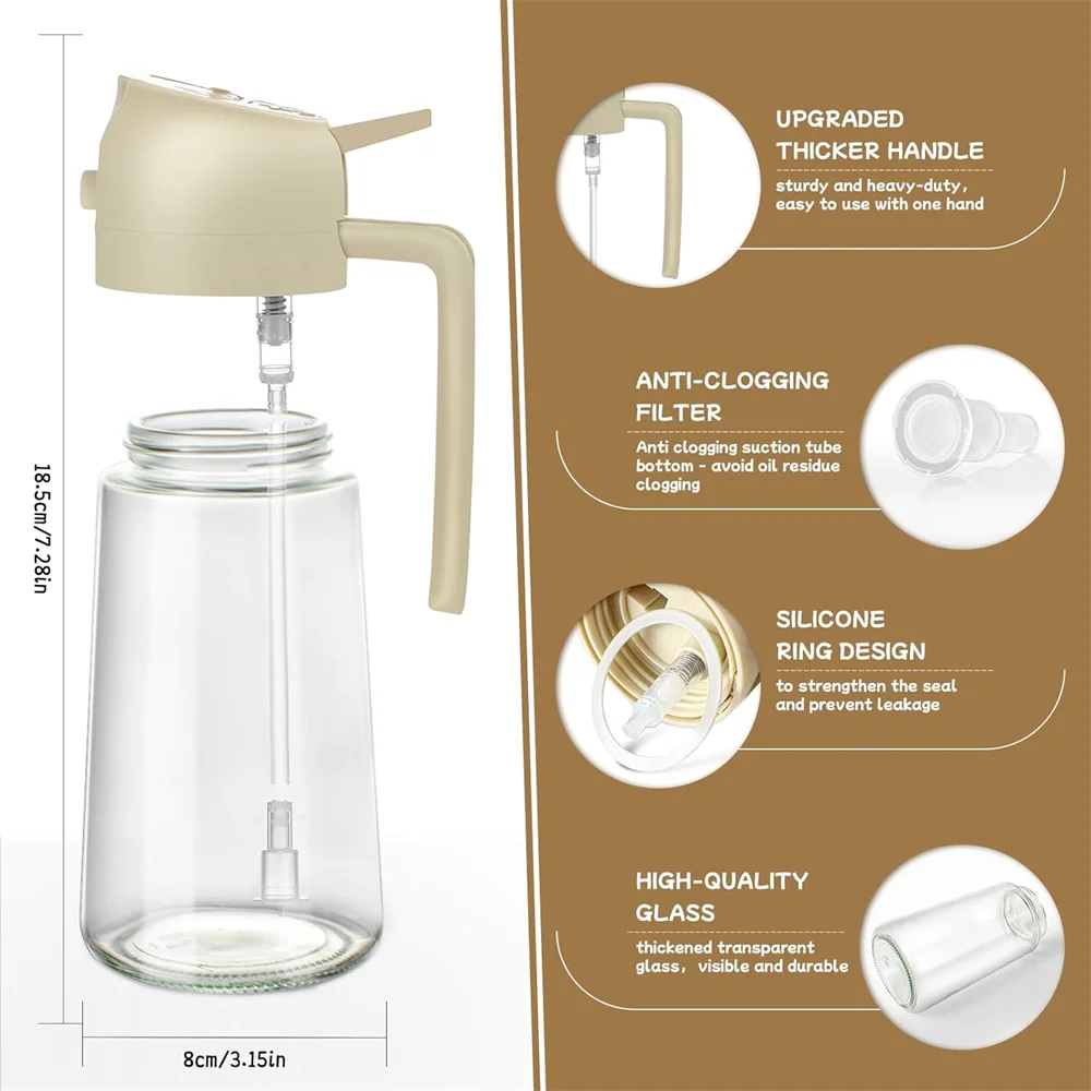 Oil Sprayer Cooking 1 Dispenser Bottle Spray Pour Food-grade Glass Zpaxo