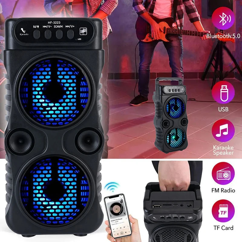 Compact Portable Outdoor Wireless Speaker Dual 3 Inches Music Bass Zpaxo