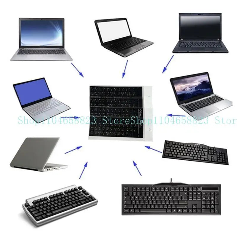 652F Keyboard Letter Sticker Keypad Cover Foil Desktop Computer Zpaxo