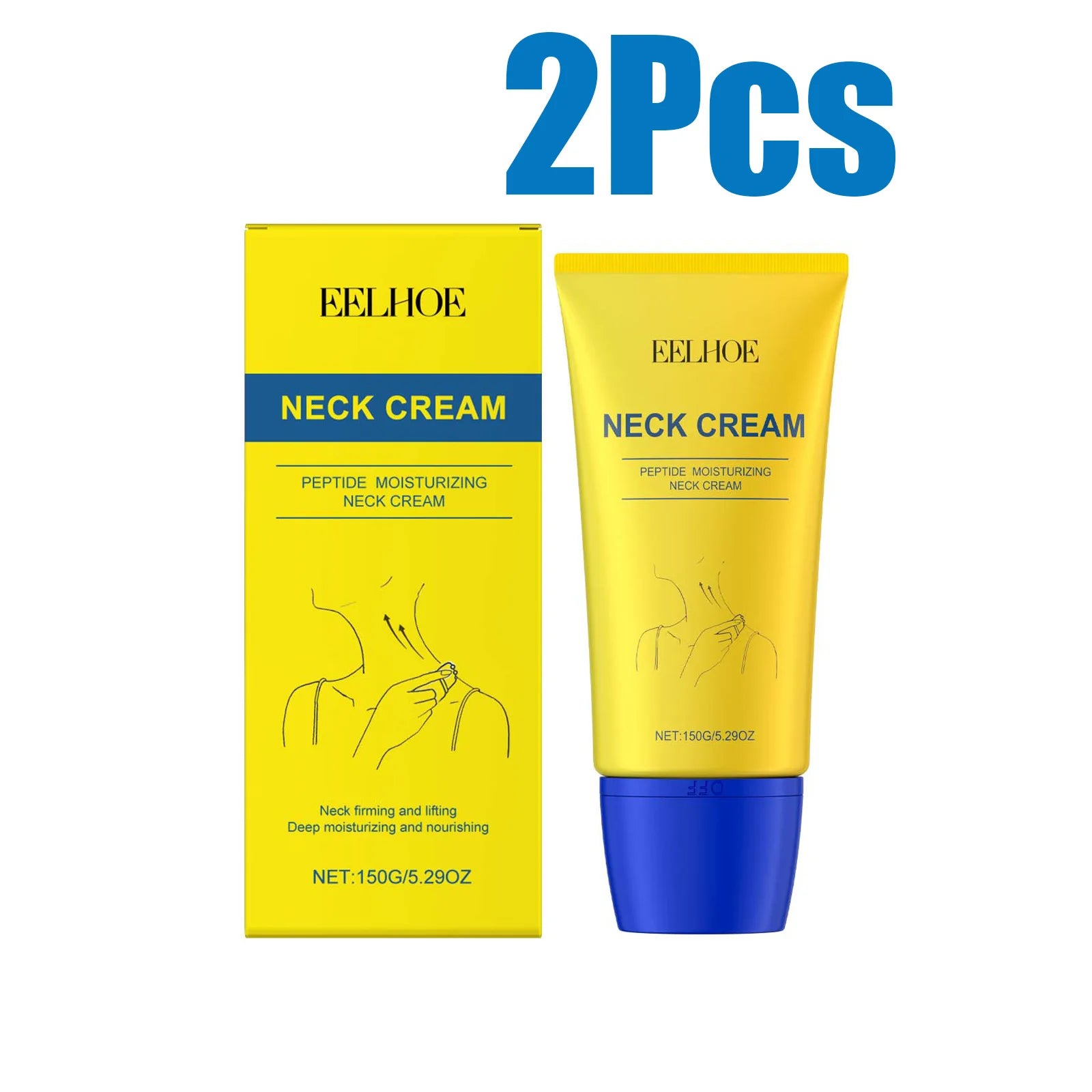 EELHOE Firming Neck Cream – Anti-Aging Lifting & Tightening Anti-Aging Neck Cream Zpaxo 2 x 150g Boxed