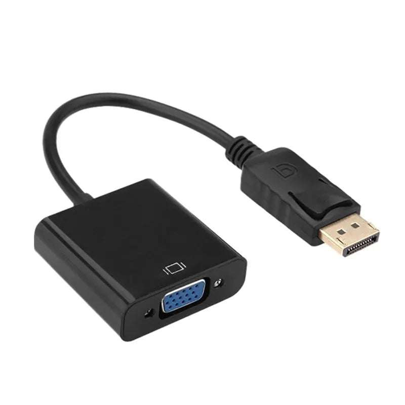 Displayport VGA Adapter 1080p DP Male Female Converter Cable Zpaxo black 25cm