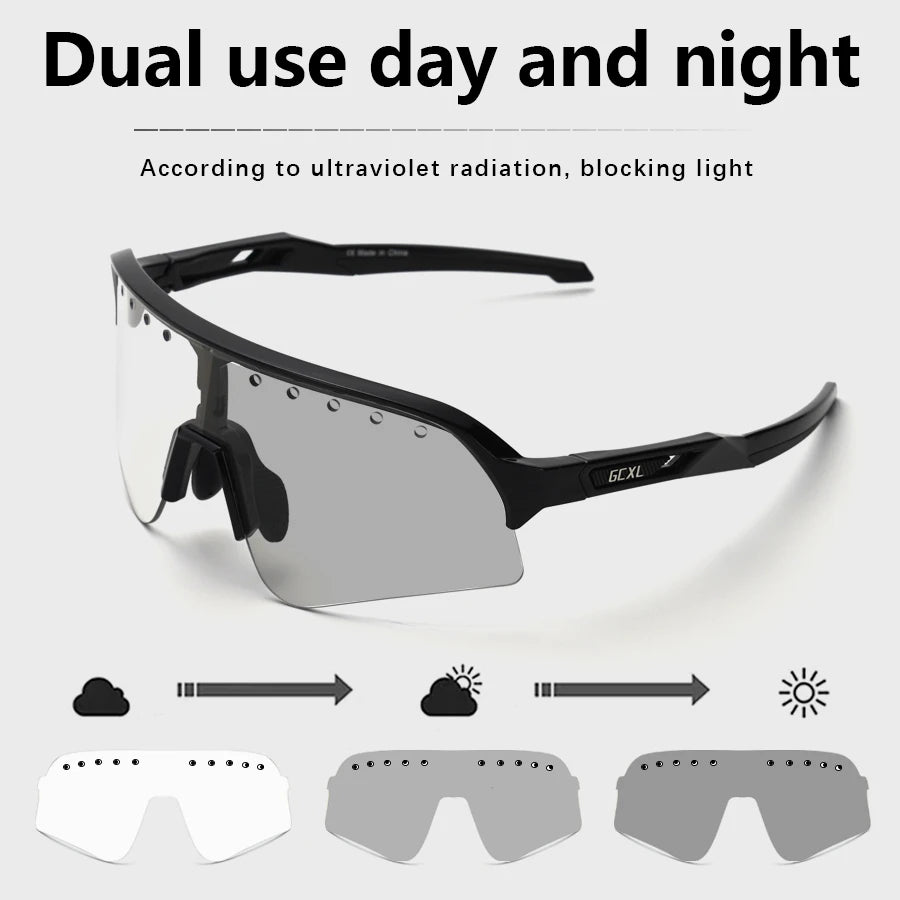 Photochromic Cycling Sunglasses 2024 Bicycle Eyewear Men Women Sports Glasses Road Mountain Bike Fashion Outdoor Running Goggles Zpaxo