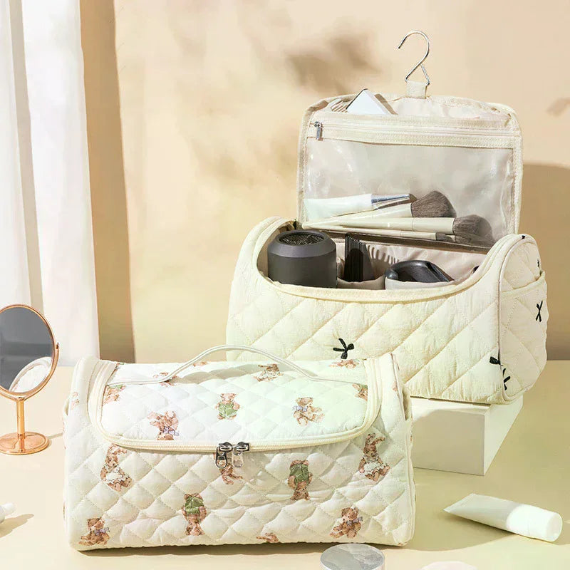 Quilted Travel Case Airwrap Cotton Hair Tools Bag Hangable Storage Zpaxo